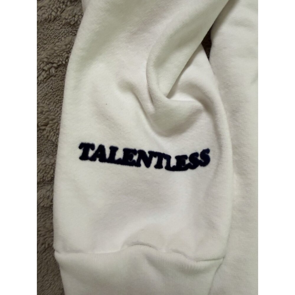 Talentless VOTE Hoodie Sweatshirt White Blue Logo Size L NEW! - Picture 5 of 7